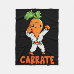 Carrate Cute Carrot Martial Arts Karate Vegetable  Fleece Blanket
