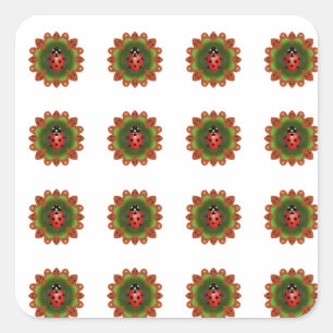 Carré 16 Sticker Ladybug