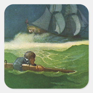 Carré À la dérive à Sea Sticker