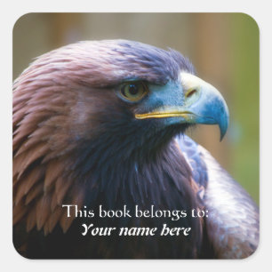 Carré Aigle d'or "Ce livre appartient à" Sticker