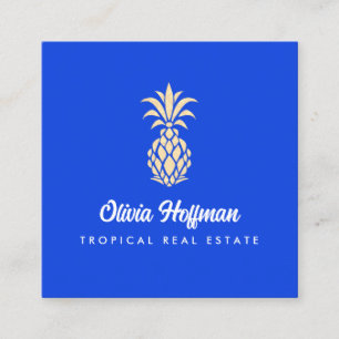 Carré Aiguille tropicale Carte de visite bleu Cobalt