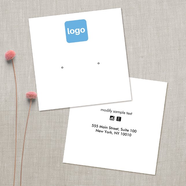 Carré Ajouter Logo Stud oreille Carte d'affichage  (Créateur téléchargé)