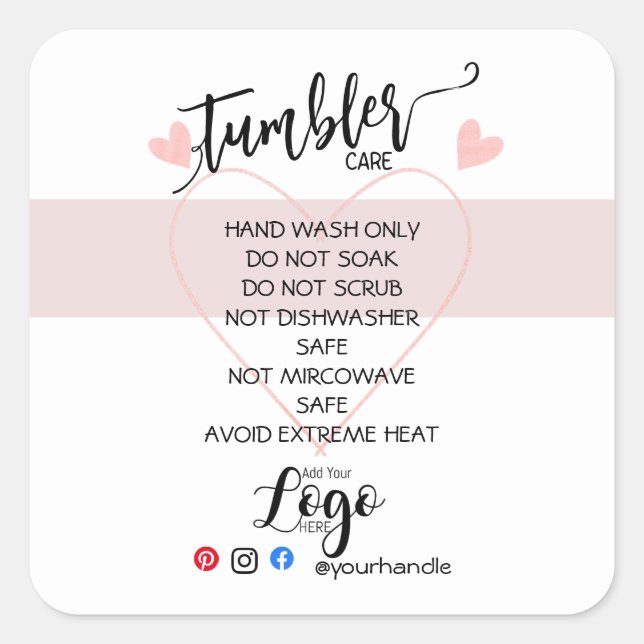 Carré AJOUTER VOTRE LOGO TUMBLER CARE Sticker vinyle bus (Devant)