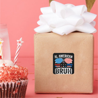 Carré All American Bruh Funny Patriotic Meme Sticker