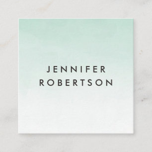 Carré Aquarelle moderne Mint Ombre   Carte de visite