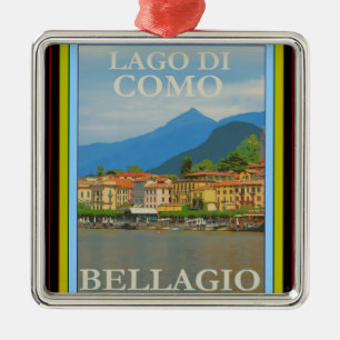 Carré Argenté Bellagio Italie Poster Ornement
