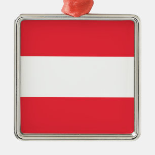 Carré Argenté Drapeau autrichien (Autriche) Ornement céramique