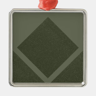 Carré Argenté Ornement diamant encadré vert mousse