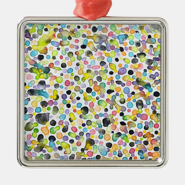 Carré Argenté Ornement encadré de godets atomiques (Devant)