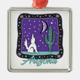 Carré Argenté Ornement Pendentif Argent Arizona