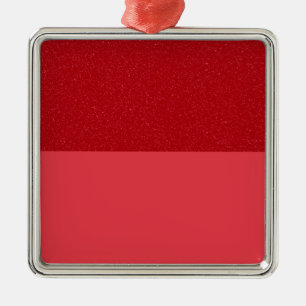 Carré Argenté Ornement personnalisé en vrac – Rouge Pailleté & M