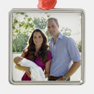 Carré Argenté Ornement royal d'argent de bébé