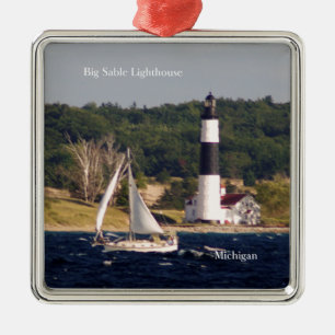 Carré Argenté Phare de Big Sable & ornement de bateau