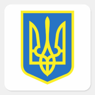Carré Armoiries de l'Ukraine en or Sticker