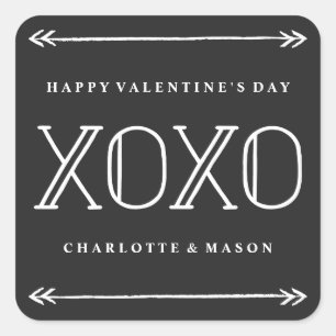 Carré Arrow Frame Sticker Saint Valentin - Noir