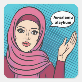 Carré Assalamu Alaykum - Musulmane en hijab Sticker