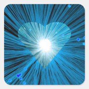 Carré autocollant Blue Heart