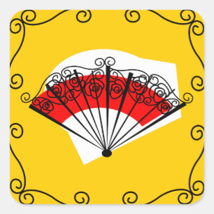 Carré autocollant espagnol Fan Corners