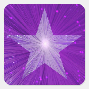 Carré autocollant Purple Star