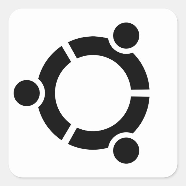 Carré autocollant Ubuntu White (Devant)