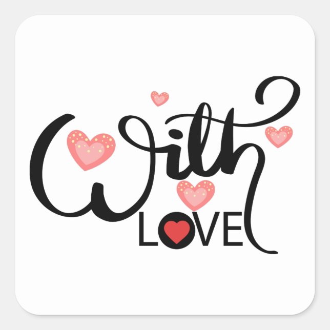 Carré Avec Amour - Sticker Sqiuare. (Devant)