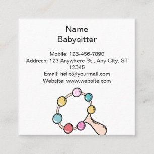 Carré babysitter carte de visite mignon