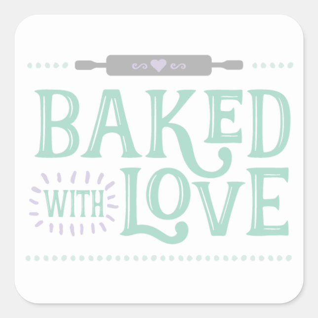 Carré Baked With Love Sticker (Devant)