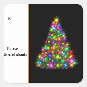 Carré Balises cadeaux Sticker Père Noël secrète