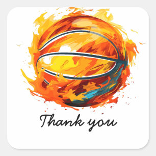 Carré Basketball merci Sticker
