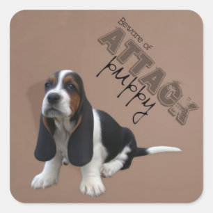 Carré Basset Hound Puppy Sticker
