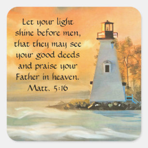 Carré Beau phare Bible Verse Sticker