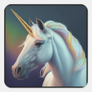 Carré Beau Sticker Tête Unicorn
