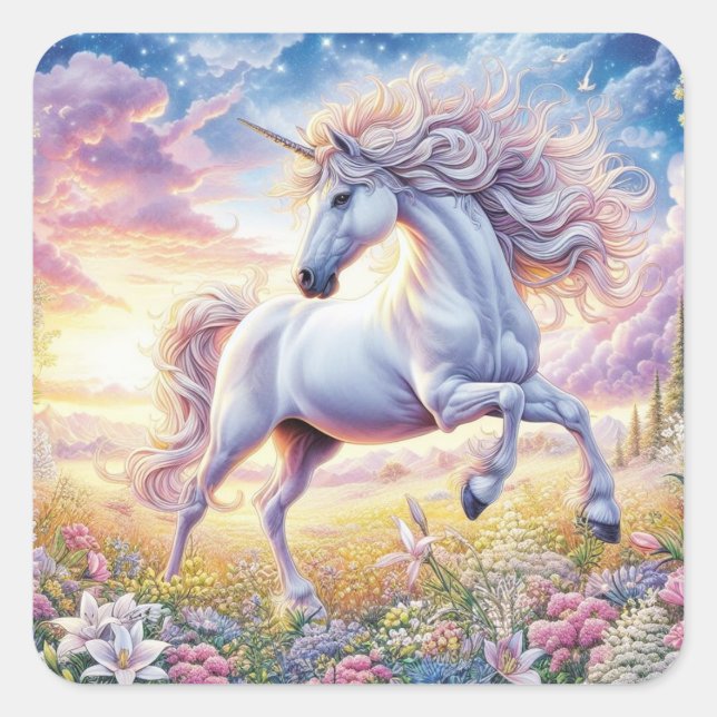 Carré Beau Sticker Unicorn (Devant)