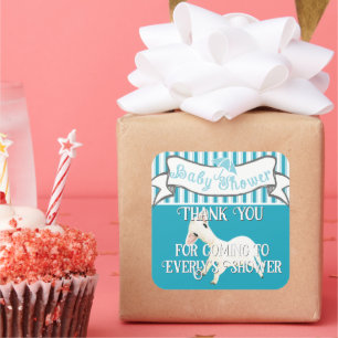 Carré Bébé agneau Bébé Douche Sticker