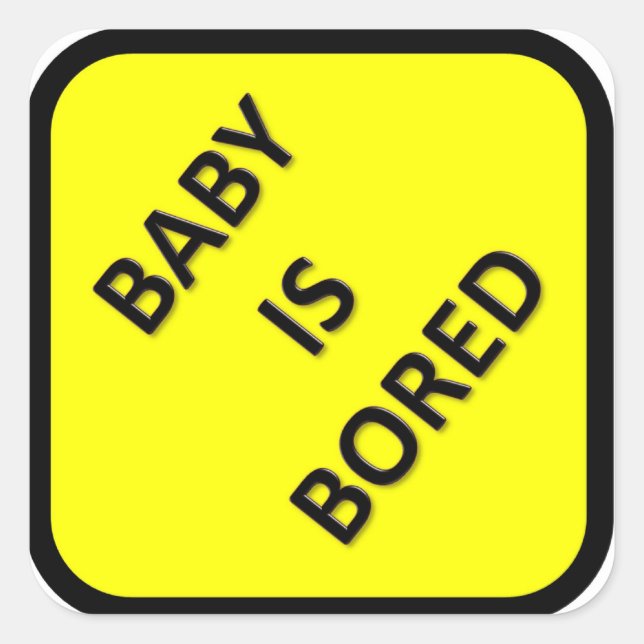 Carré Bébé Est Bored Sticker (Devant)
