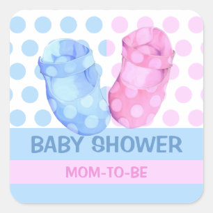 Carré Bébé Twins Booties Baby shower Sticker cadeau