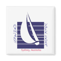 Carré bleu bateau_UpDownSydney aimant