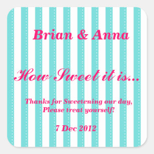 Carré Bleu et rose chaud How Sweet Sticker