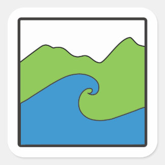 Carré Blue Ocean Green Earth Project Grand Sticker