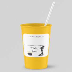 Carré Boire Sticker Marqueur Nom Sorcière Halloween Part