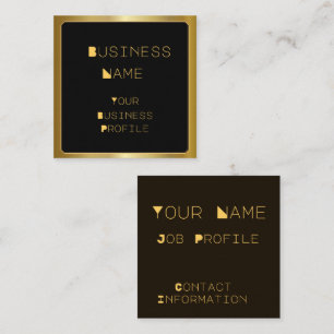 Carré Bordure d'or sur le Carte de visite de police noir