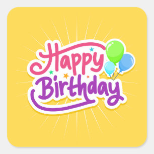 Carré Bright Happy Anniversaire Sticker