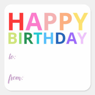 Carré Bright Happy Anniversaire Sticker