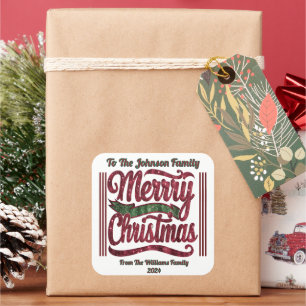 Carré Bright Joyeux Sticker de Noël