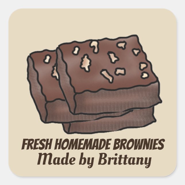 Carré Brownies maison frais addname sticker (Devant)
