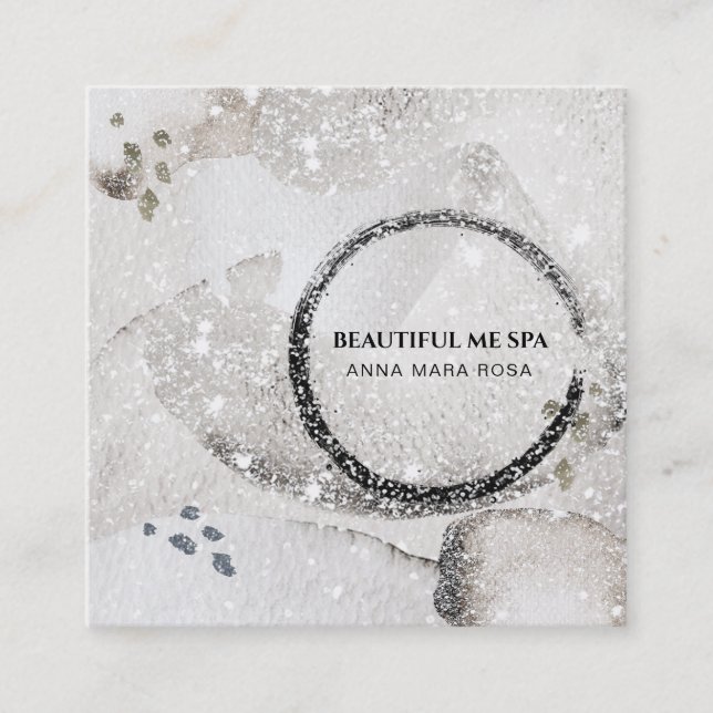 Carré *~* Carte de visite Abstrait de Parties scintillan (Devant)