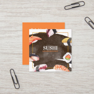 Carré Carte de visite alimentaire japonais Sushi