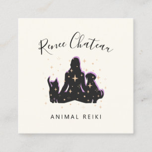Carré Carte de visite animal de guérison animal Reiki