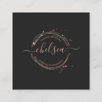 Carte de visite avec logo en or rose