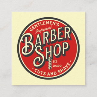 Carré Carte de visite Barbershop Retro